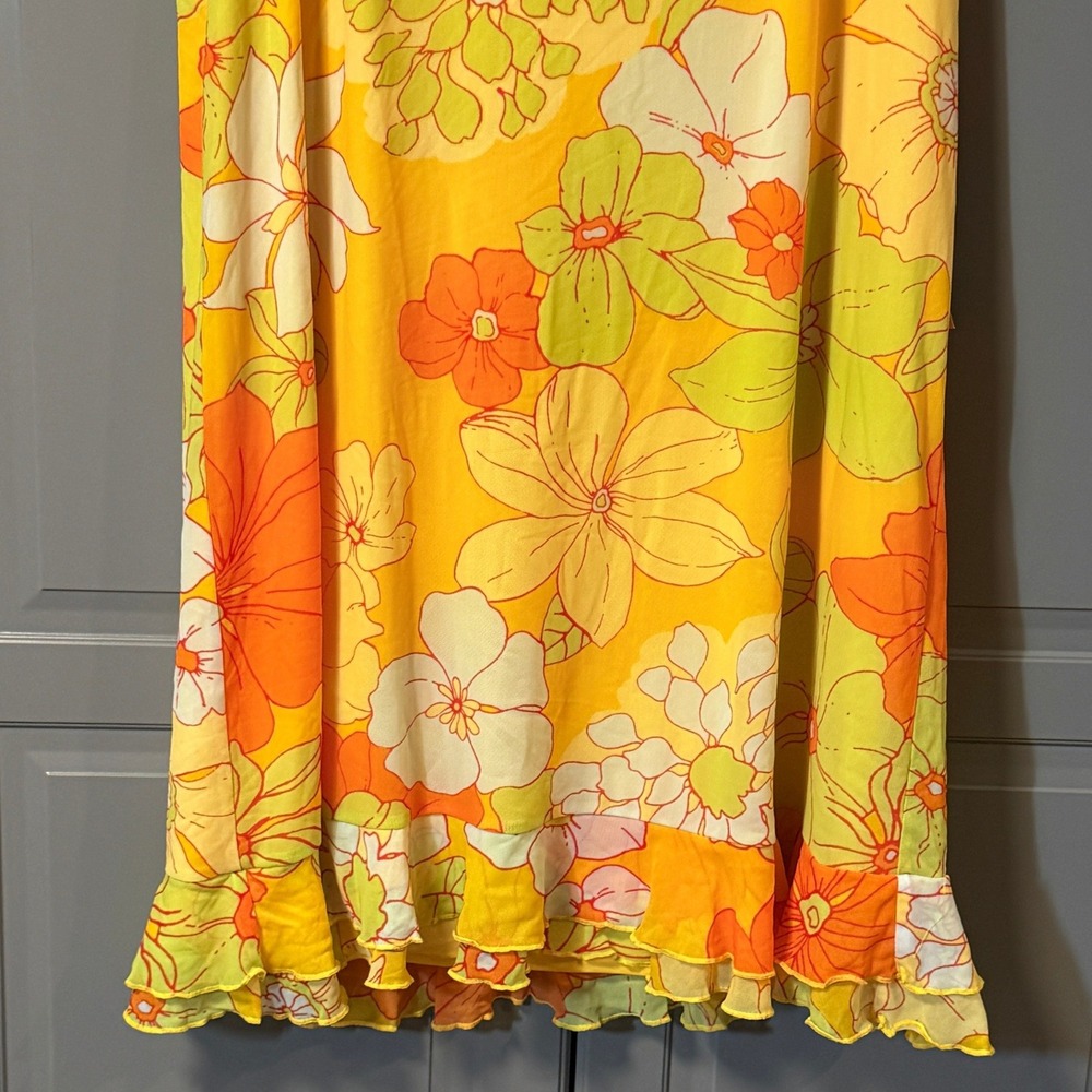 ModCloth Retro That Tropical 'Frilling' Mesh Mini Dress, Yellow Orange, L(NWT) - Picture 5 of 16